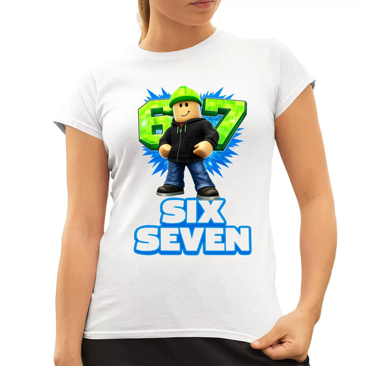 Six Seven 67  - dámské tričko s potiskem - inspirované Roblox