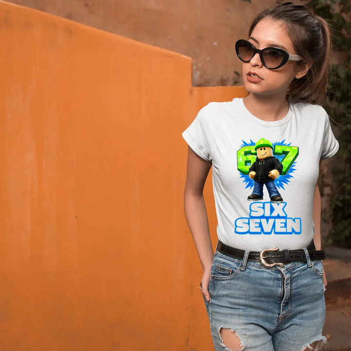 Six Seven 67  - dámské tričko s potiskem - inspirované Roblox