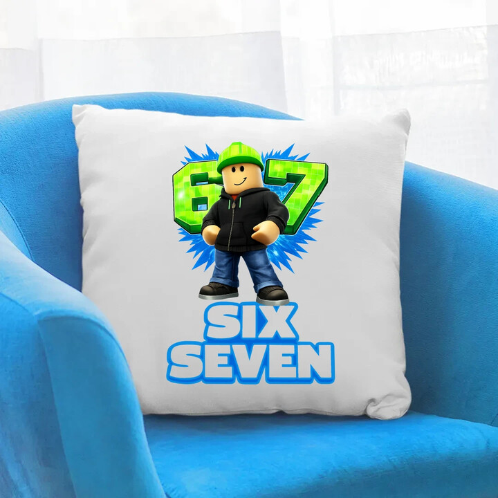 Six Seven 67 - polštář s potiskem - inspirované Roblox