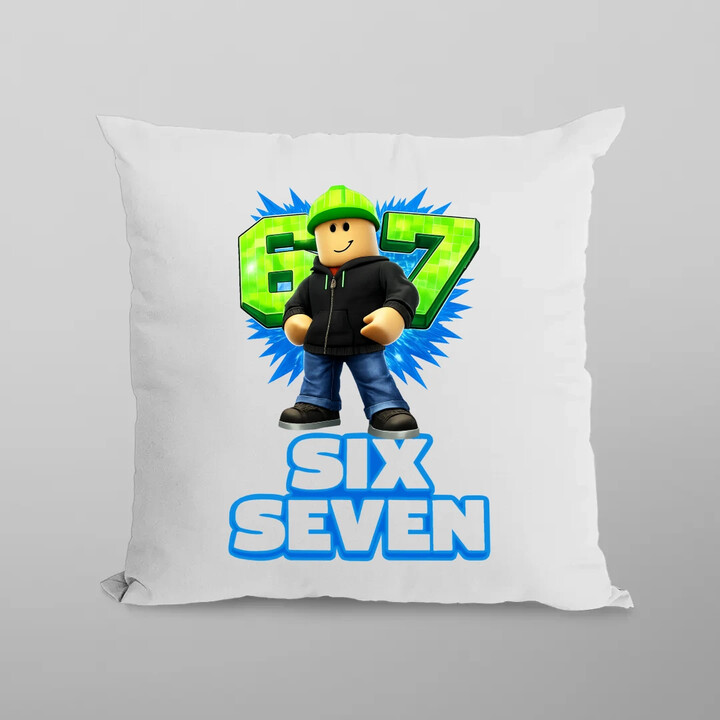 Six Seven 67 - polštář s potiskem - inspirované Roblox