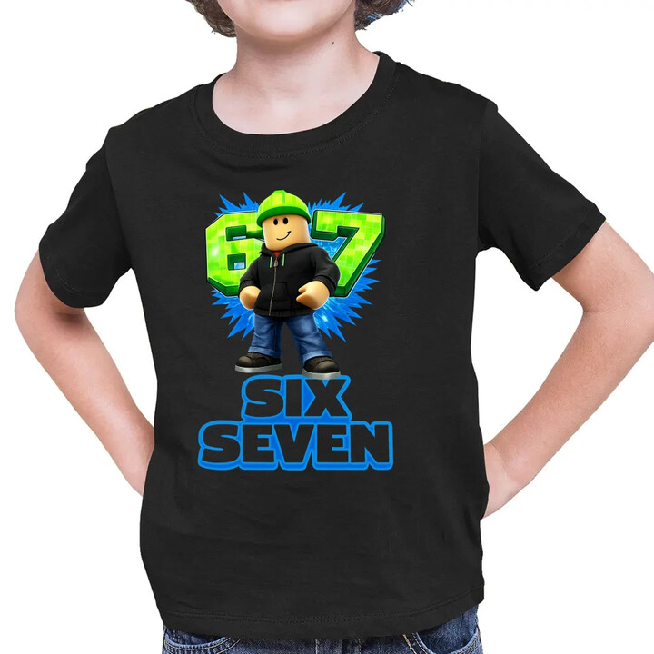 Six Seven 67 - dětské tričko s potiskem - inspirované Roblox