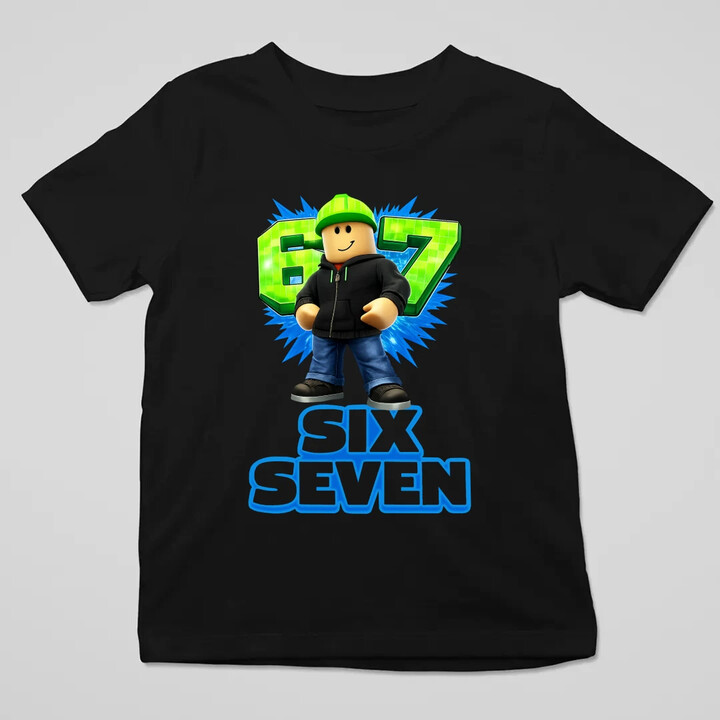 Six Seven 67 - dětské tričko s potiskem - inspirované Roblox