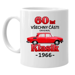 60 let - všechny části originál - Klasik 1966 - hrnek s potiskem