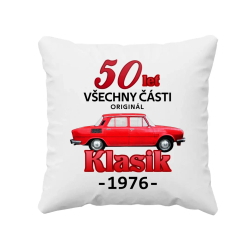 50 let - všechny části originál - Klasik 1976 - polštář s potiskem