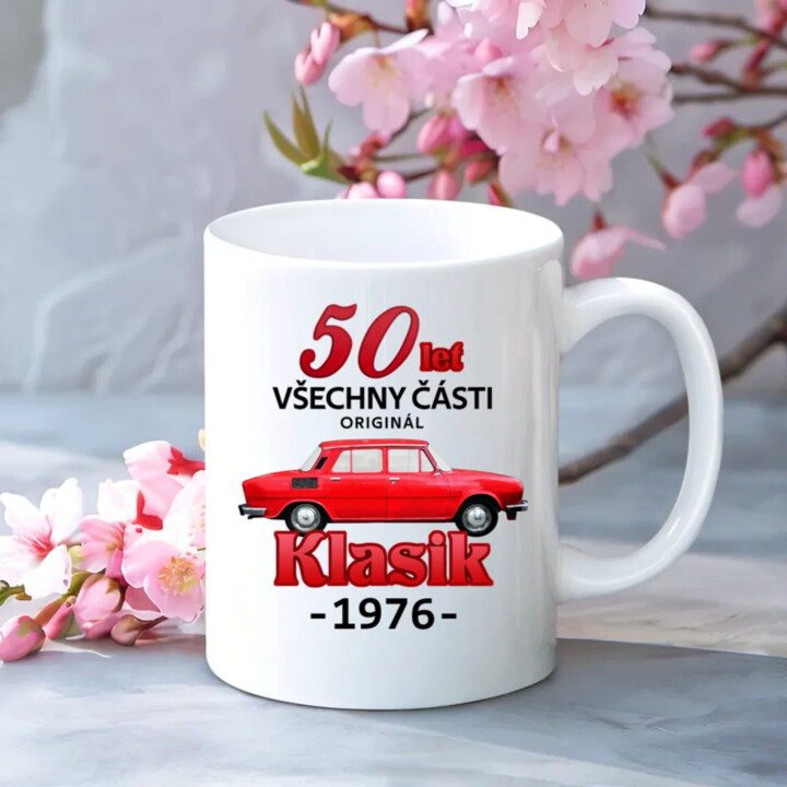 50 let - všechny části originál - Klasik 1976 - hrnek s potiskem