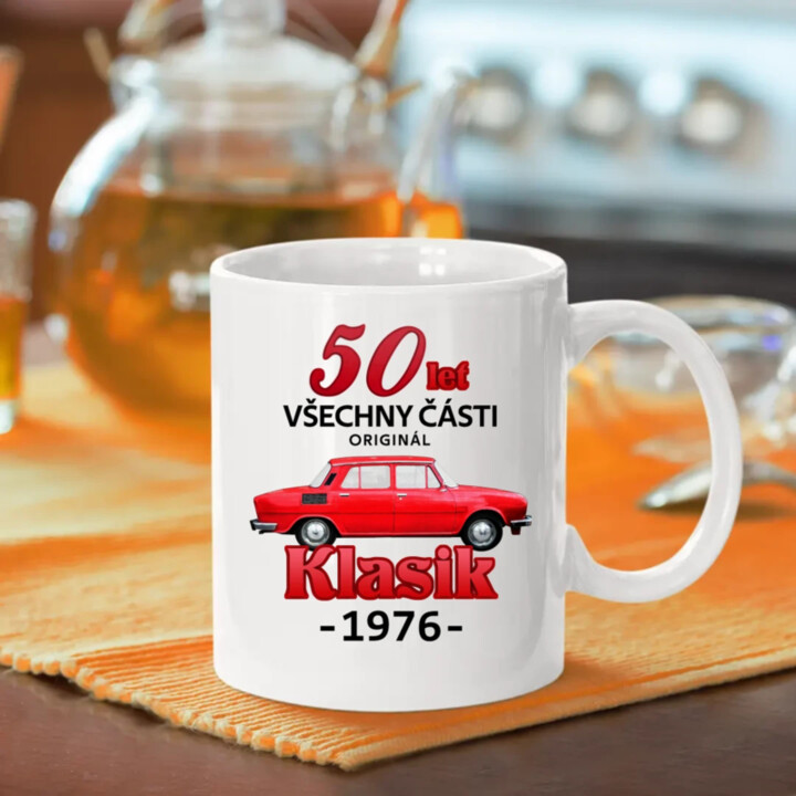 50 let - všechny části originál - Klasik 1976 - hrnek s potiskem