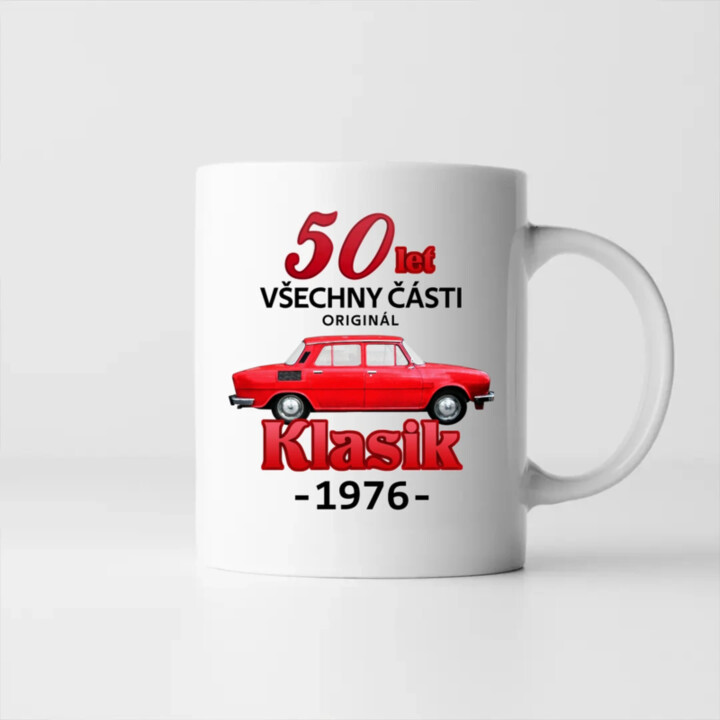 50 let - všechny části originál - Klasik 1976 - hrnek s potiskem
