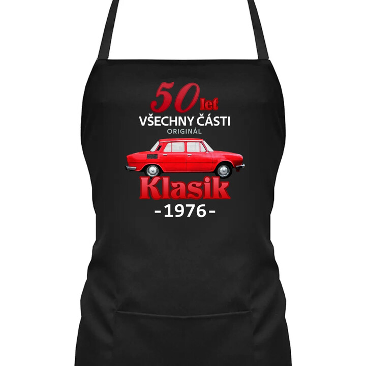 50 let - všechny části originál - Klasik 1976 - zástěra s potiskem