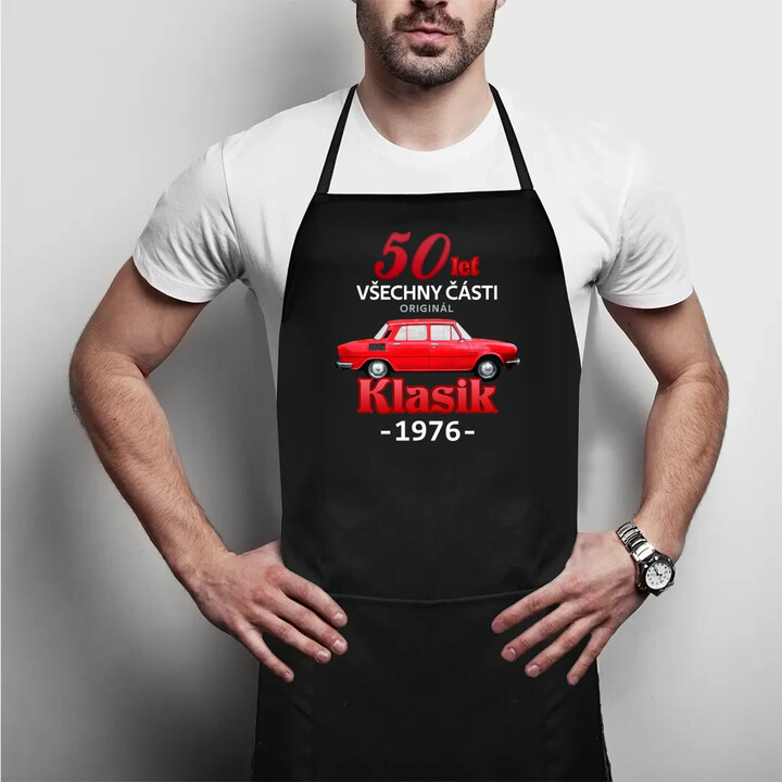 50 let - všechny části originál - Klasik 1976 - zástěra s potiskem
