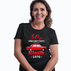 50 let - všechny části originál - Klasik 1976  - dámské tričko s potiskem