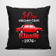 50 let - všechny části originál - Klasik 1976 - černý polštář s potiskem