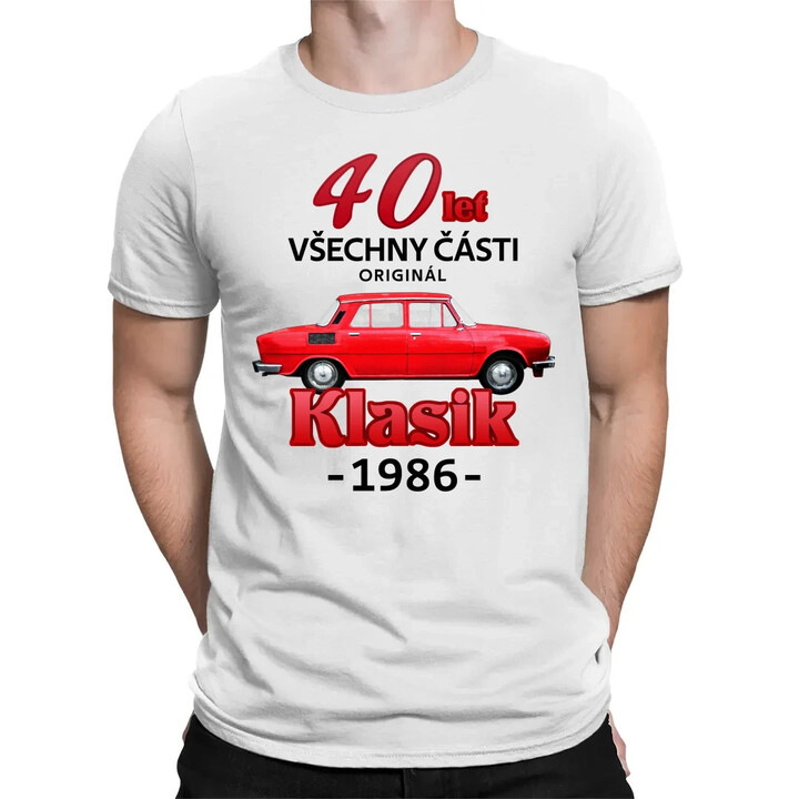 40 let - všechny části originál - Klasik 1986 - pánské tričko s potiskem