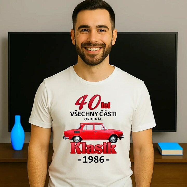 40 let - všechny části originál - Klasik 1986 - pánské tričko s potiskem