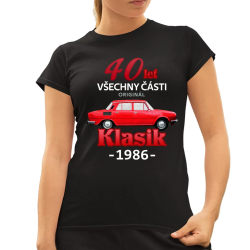 40 let - všechny části originál - Klasik 1986  - dámské tričko s potiskem