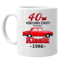 40 let - všechny části originál - Klasik 1986 - hrnek s potiskem
