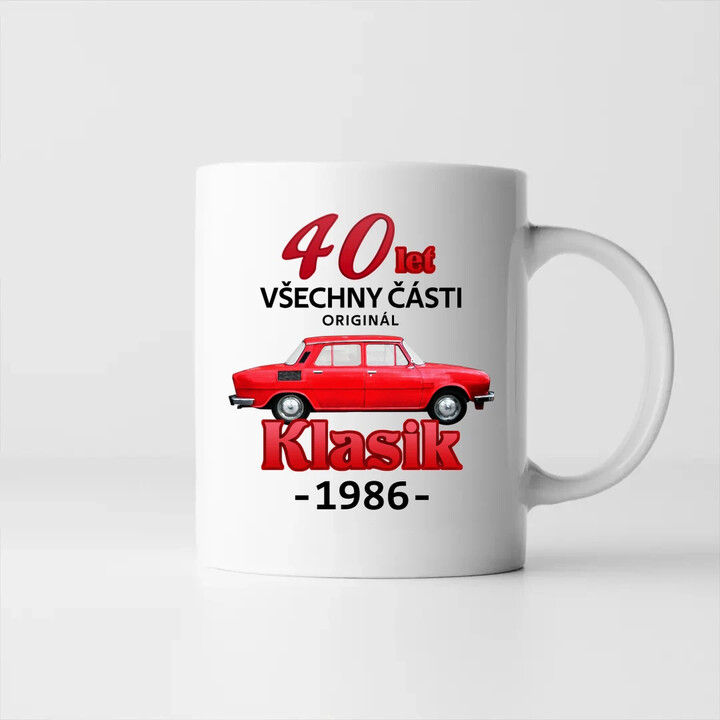 40 let - všechny části originál - Klasik 1986 - hrnek s potiskem