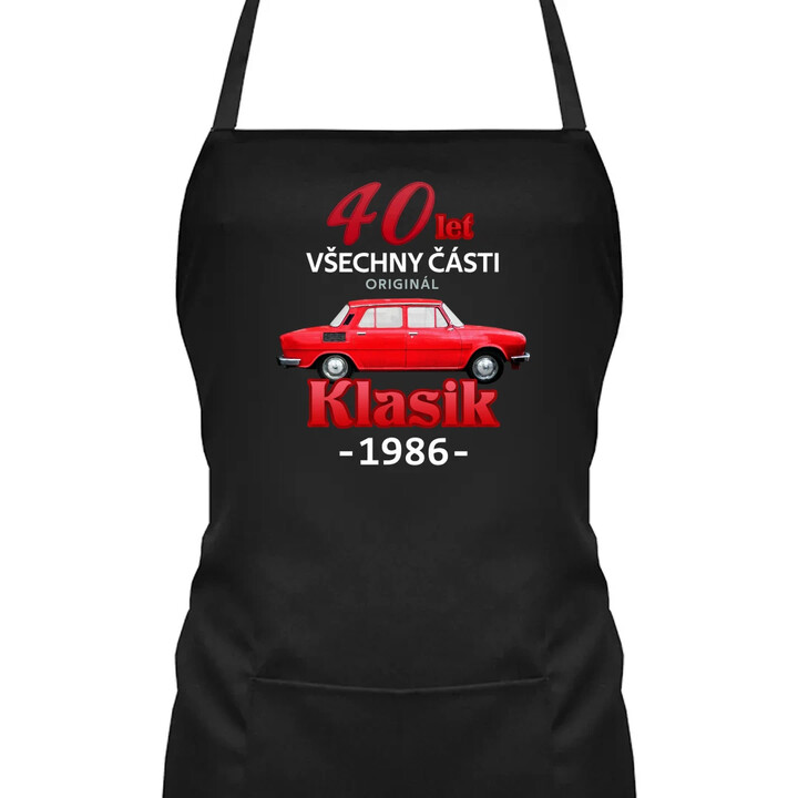40 let - všechny části originál - Klasik 1986 - zástěra s potiskem