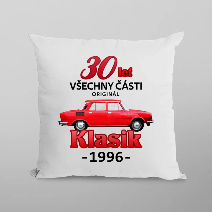 30 let - všechny části originál - Klasik 1996 - polštář s potiskem