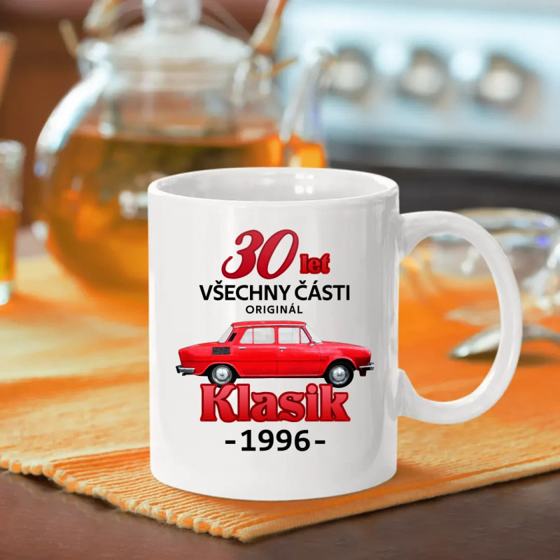 30 let - všechny části originál - Klasik 1996 - hrnek s potiskem
