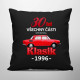30 let - všechny části originál - Klasik 1996 - černý polštář s potiskem