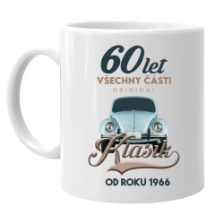 60 let - Všechny části originál - Klasik od roku 1966 - hrnek s potiskem