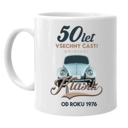 50 let - Všechny části originál - Klasik od roku 1976 - hrnek s potiskem