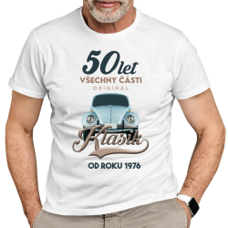 50 let - Všechny části originál - Klasik od roku 1976 - pánské tričko s potiskem