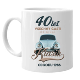 40 let - Všechny části originál - Klasik od roku 1985 - hrnek s potiskem