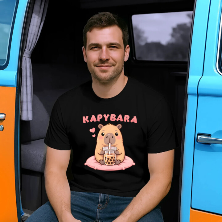 kapybara - bubble tea - pánské tričko s potiskem