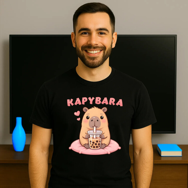 kapybara - bubble tea - pánské tričko s potiskem