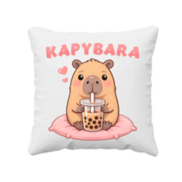 kapybara - bubble tea - polštář s potiskem