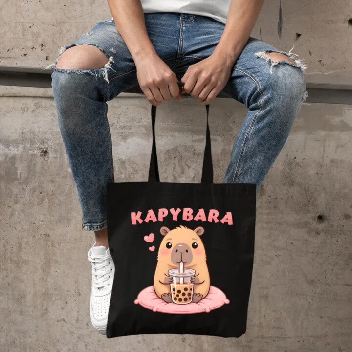 kapybara - bubble tea - taška s potiskem
