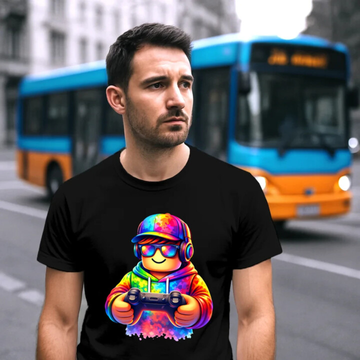 Hráč – pro fanoušky hry Roblo - pánské tričko s potiskem
