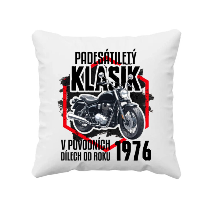 Padesátiletý klasik - v původních dílech od roku 1976 - polštář s potiskem