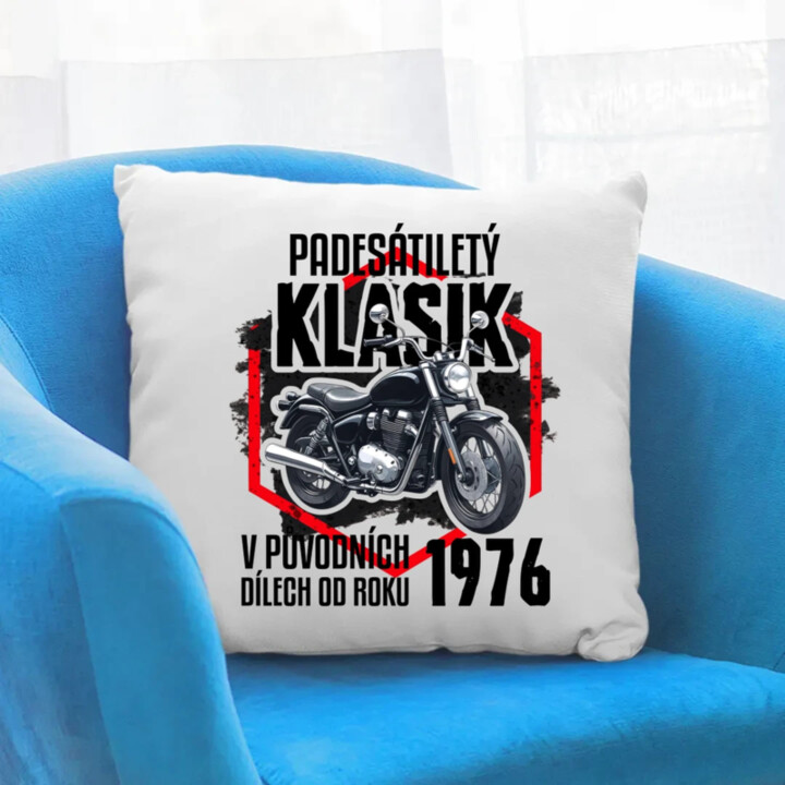 Padesátiletý klasik - v původních dílech od roku 1976 - polštář s potiskem