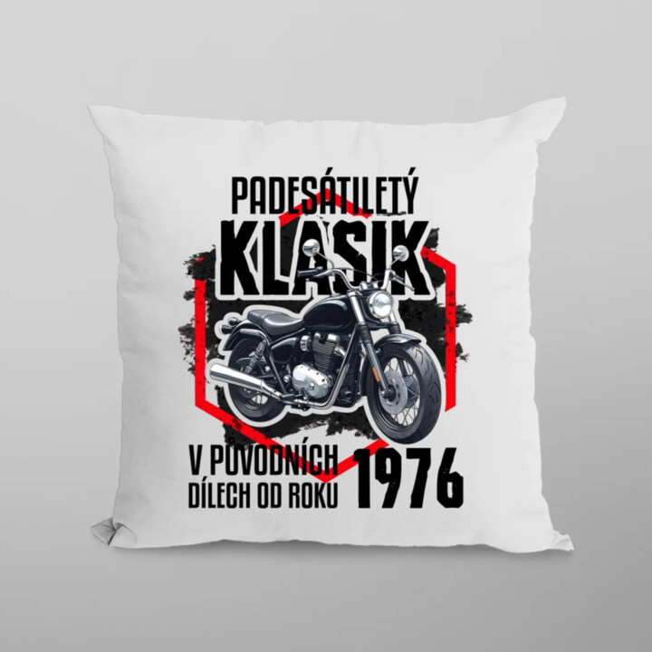 Padesátiletý klasik - v původních dílech od roku 1976 - polštář s potiskem