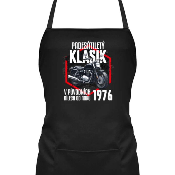 Padesátiletý klasik - v původních dílech od roku 1976 - zástěra s potiskem