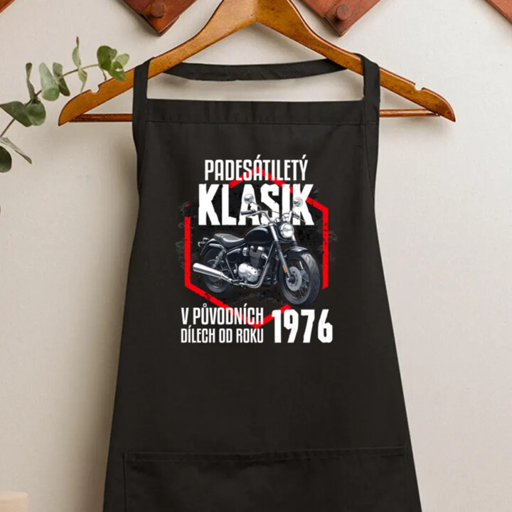 Padesátiletý klasik - v původních dílech od roku 1976 - zástěra s potiskem