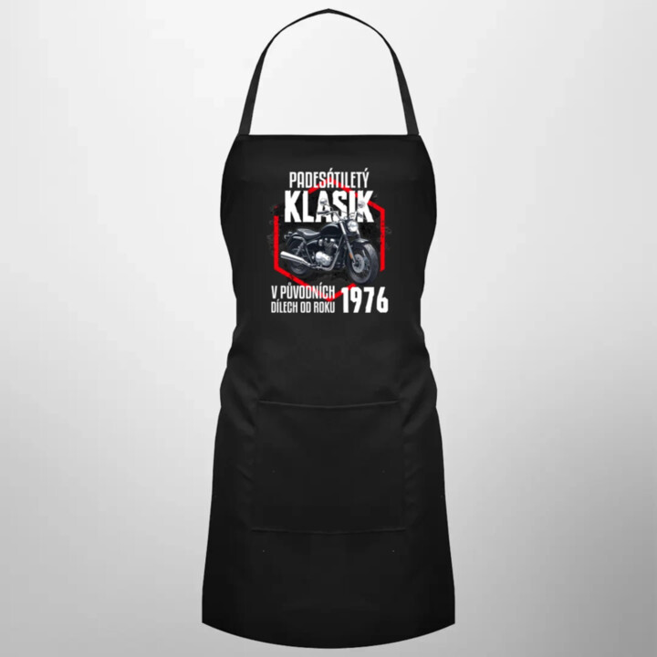 Padesátiletý klasik - v původních dílech od roku 1976 - zástěra s potiskem