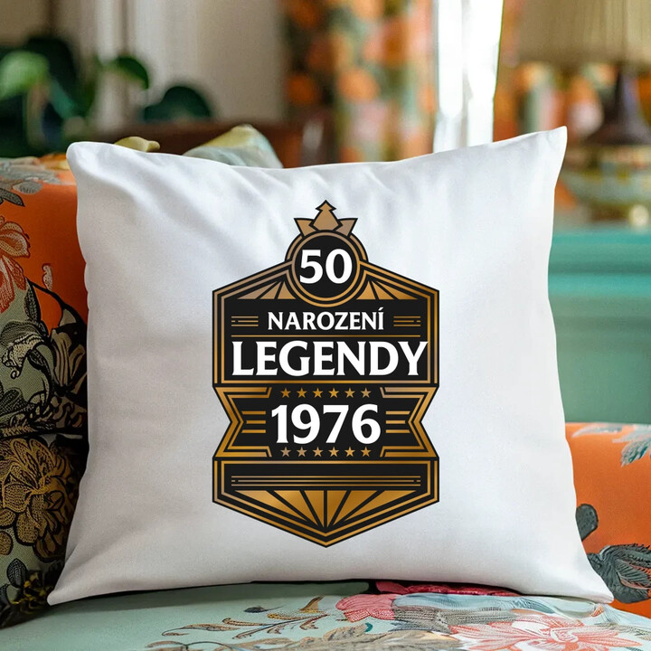 50 let - Narození legendy 1976 v2 - polštář s potiskem