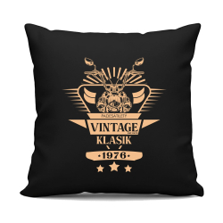 Vintage Klasik - 1976 - černý polštář s potiskem