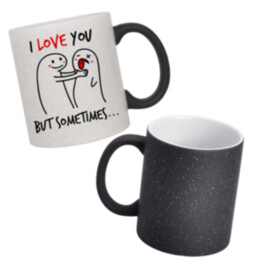 I love you, but sometimes - magický hrnek  s třpytkami jako dárek
