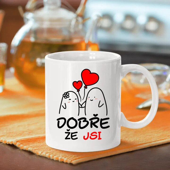 Dobře, že jsi - škoda, že č*rák - hrnek s potiskem