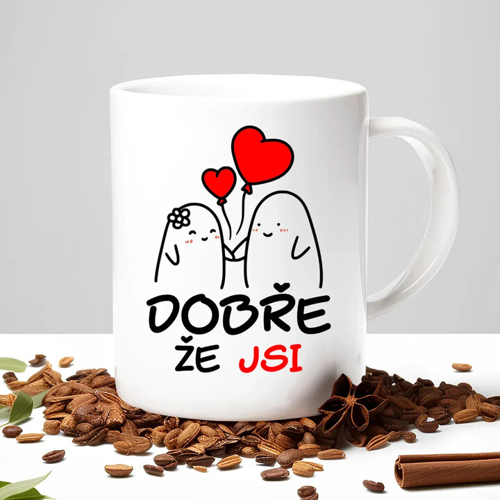 Dobře, že jsi - škoda, že č*rák - hrnek s potiskem