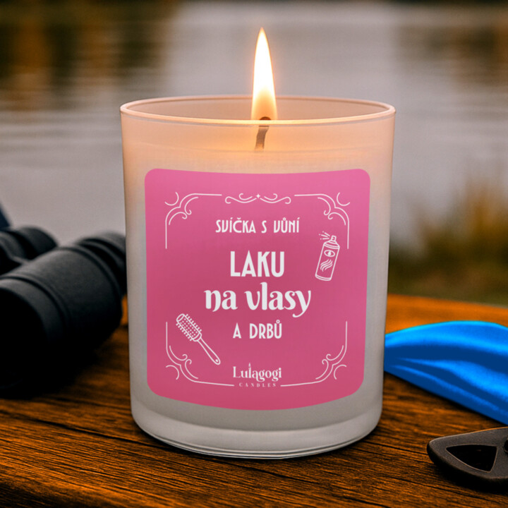 Svíčka s vůní laku na vlasy a drbů – vonná svíčka jako dárek