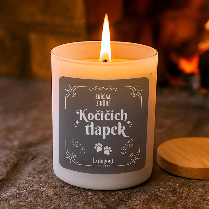 Svíčka s vůní kočičích tlapek - vonná svíčka jako dárek