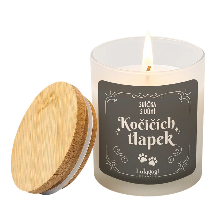 Svíčka s vůní kočičích tlapek - vonná svíčka jako dárek