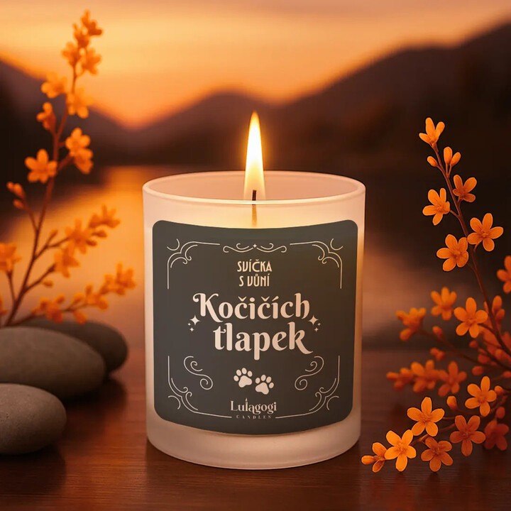 Svíčka s vůní kočičích tlapek - vonná svíčka jako dárek