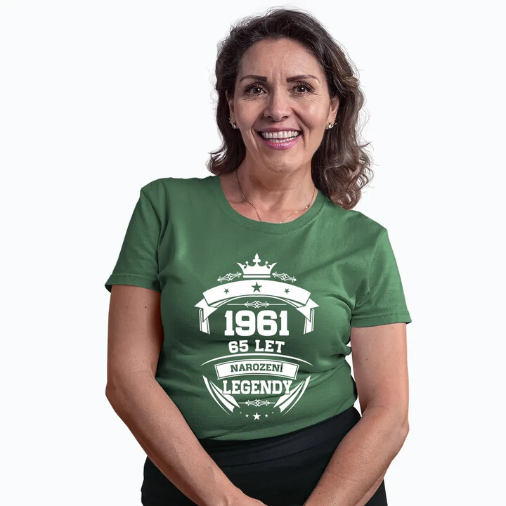 1961 Narození legendy 65 let  - dámské tričko s potiskem