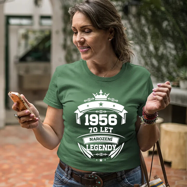 1956 Narození legendy 70 let  - dámské tričko s potiskem